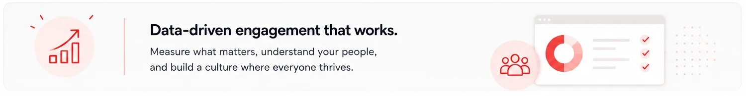 Banner text: 'Data-driven engagement that works.' with a rising graph icon on the left and a pie chart with user icons on the right.
